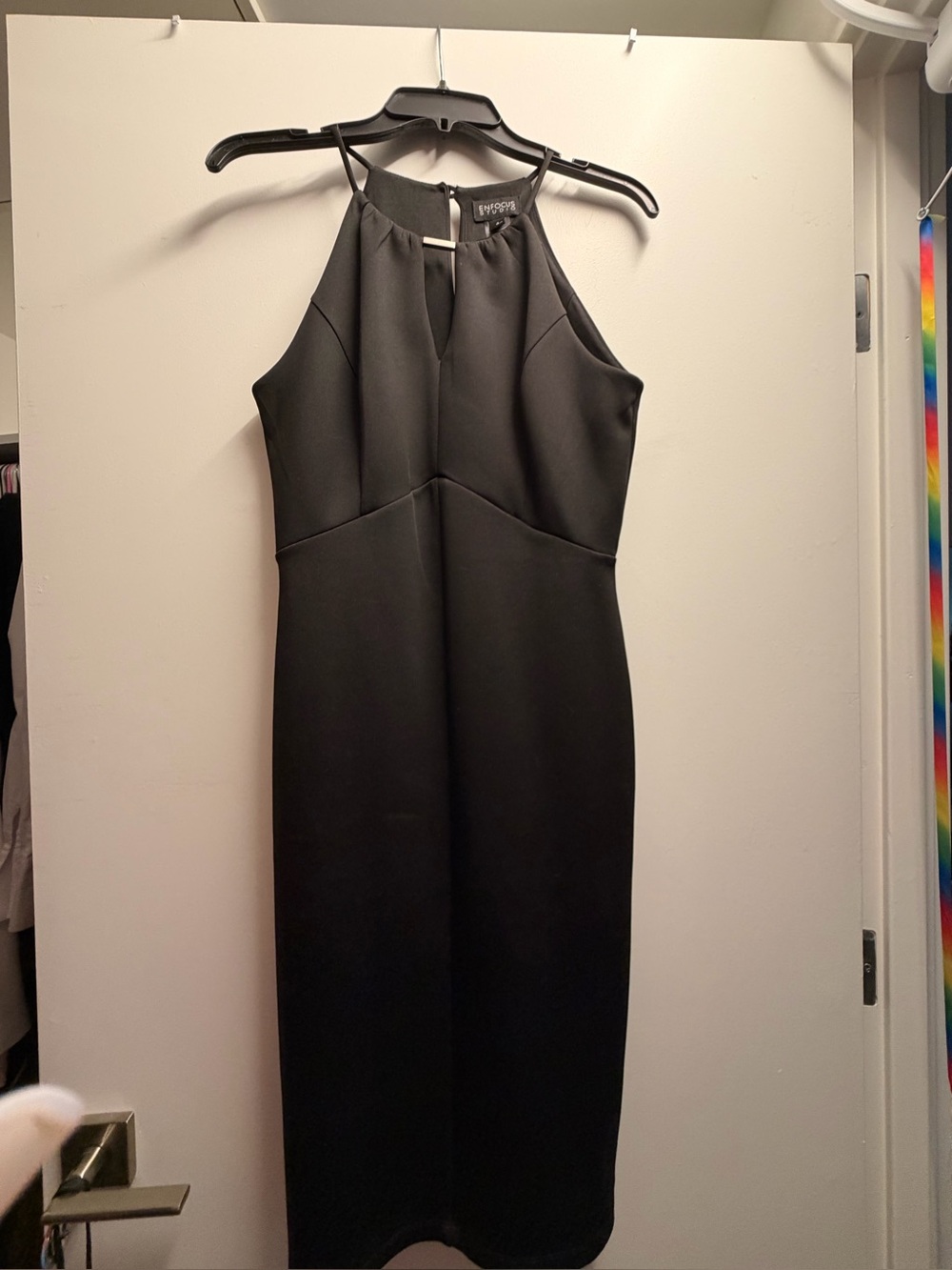 Enfocus Studio Black Halter Midi Dress